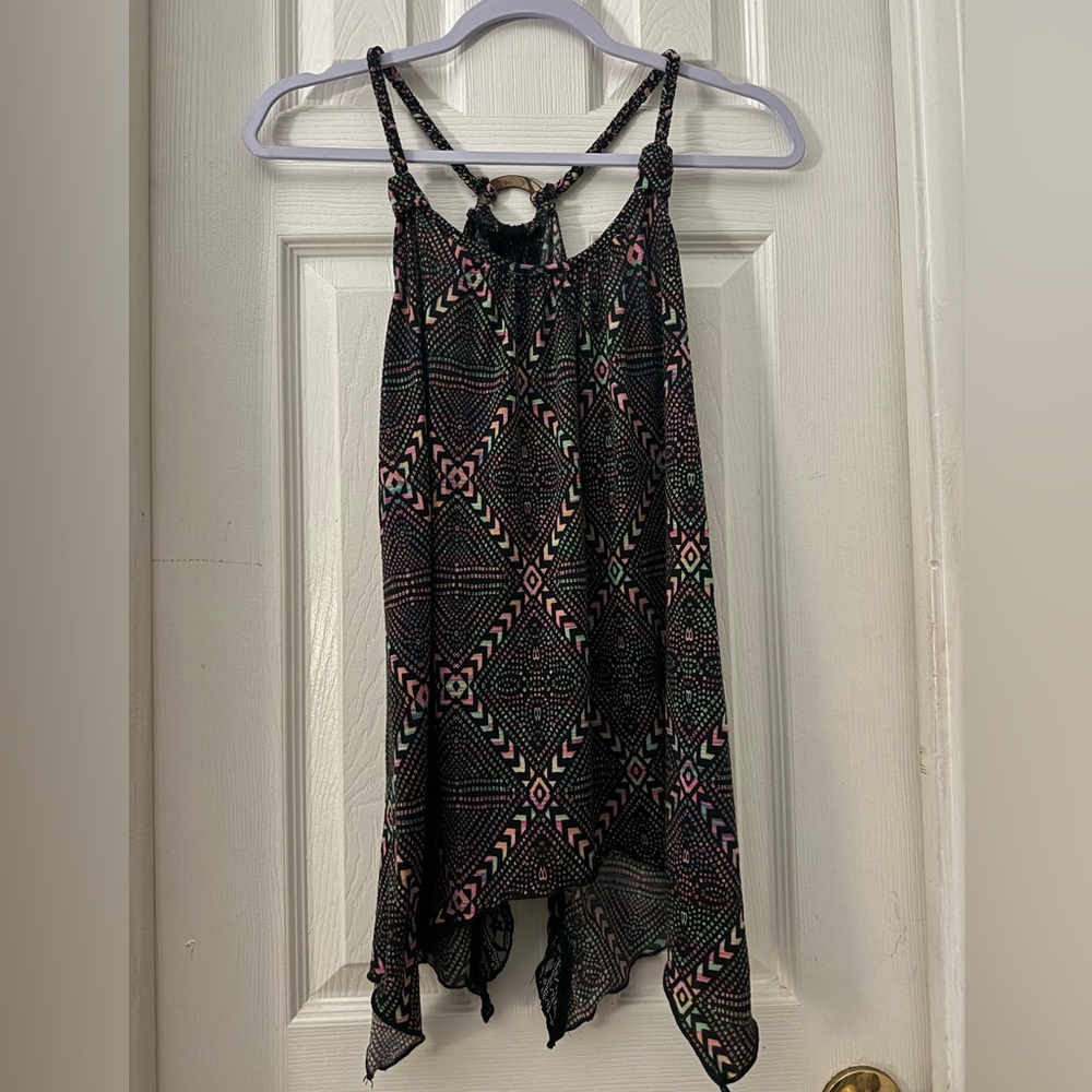Lace back tank top